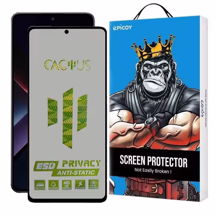 محافظ صفحه نمایش حریم شخصی اپیکوی مدل Cactus-ESD-Privacy مناسب برای گوشی موبایل شیائومی Poco X7 Pro / X6 Pro / Redmi Note 14 / Turbo 4