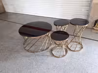 میز عسلی پیچکی طلایی  کد 5087