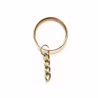 حلقه جا کلیدی نقره ای با زنجیر 30mm بسته 5 عددی