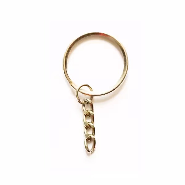 حلقه جا کلیدی نقره ای با زنجیر 30mm بسته 5 عددی