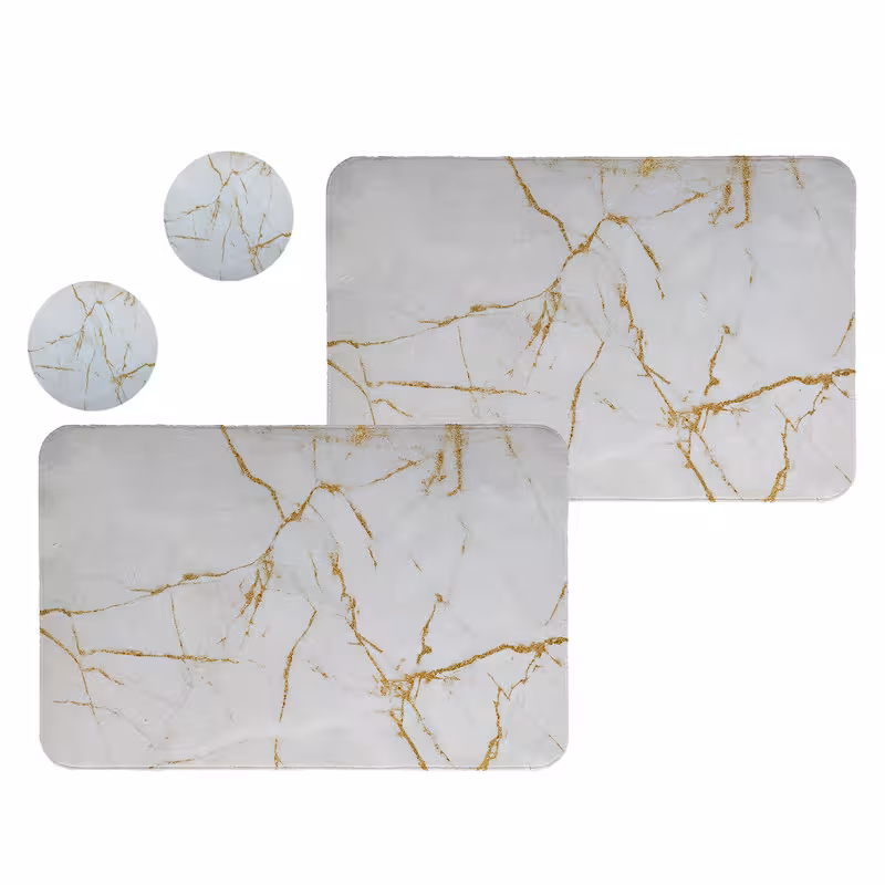 زیربشقابی طرح سنگ کد 8608 مجموعه 2عددی به همراه زیرلیوانی | کالا مکس