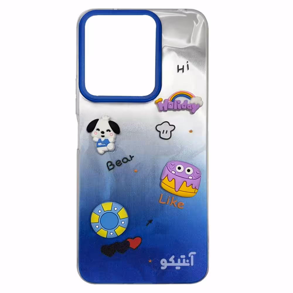 قاب Satin دو رنگ عروسکی برجسته مناسب برای Xiaomi Redmi13-کد1233