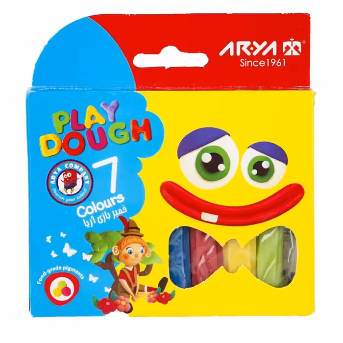 خمیر بازی آریا 6 رنگ مقوایی