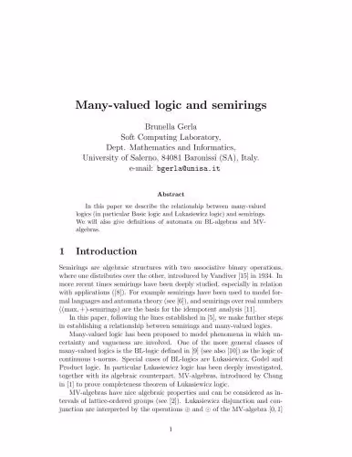 خرید و دانلود نسخه کامل کتاب Many-valued logic and semirings