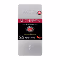 تابلت شکلات تلخ 72% بوچرون با طعم گیلاس و فلفل مدل استند آرت 100 گرم