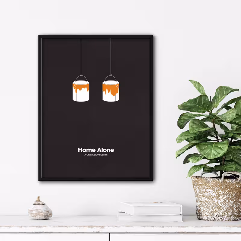 تابلو دنیای قاب طرح پوستر فیلم home alone مدل ATm501 | دنیای قاب