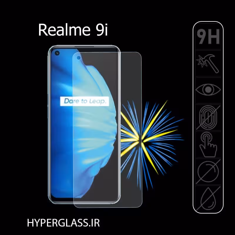 گلس محافظ صفحه نمایش نانو بلک اورجینال گوشی ریلمی Realme 9i