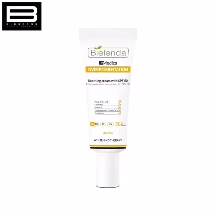 کرم ضد آفتاب و تسکین دهنده بی یلندا SPF 50 سری Dr medical حجم 50ml