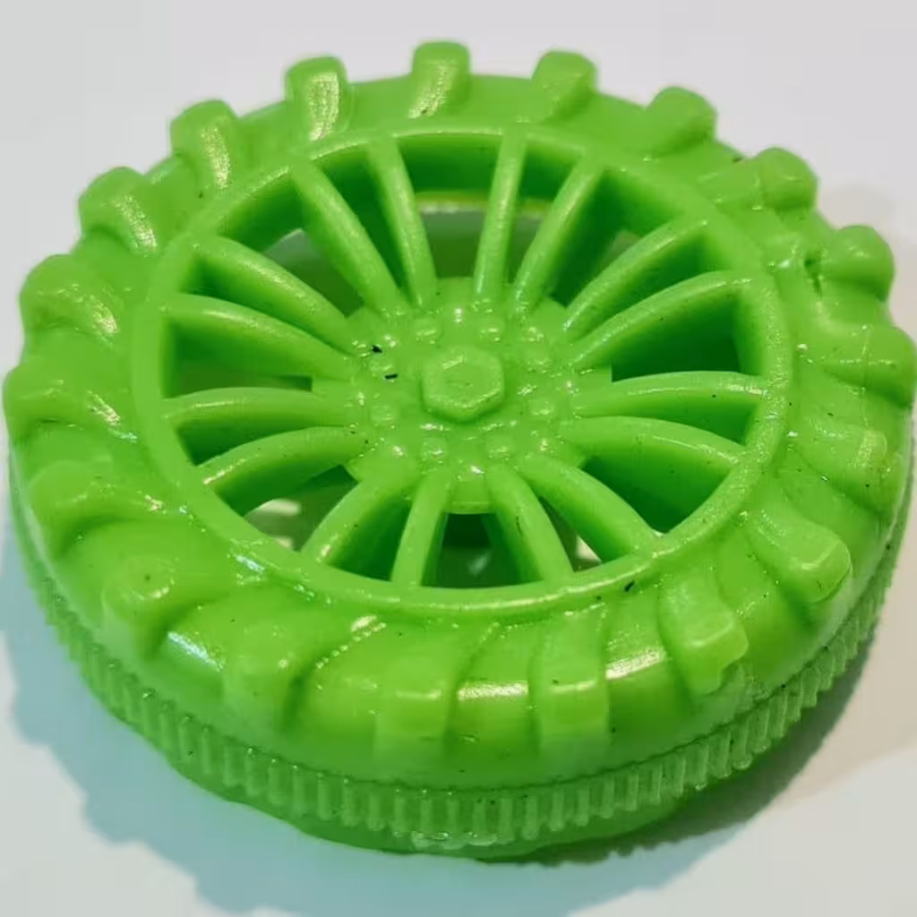 چرخ وارداتی 35mm با قطر شفت 2mm رنگ سبز