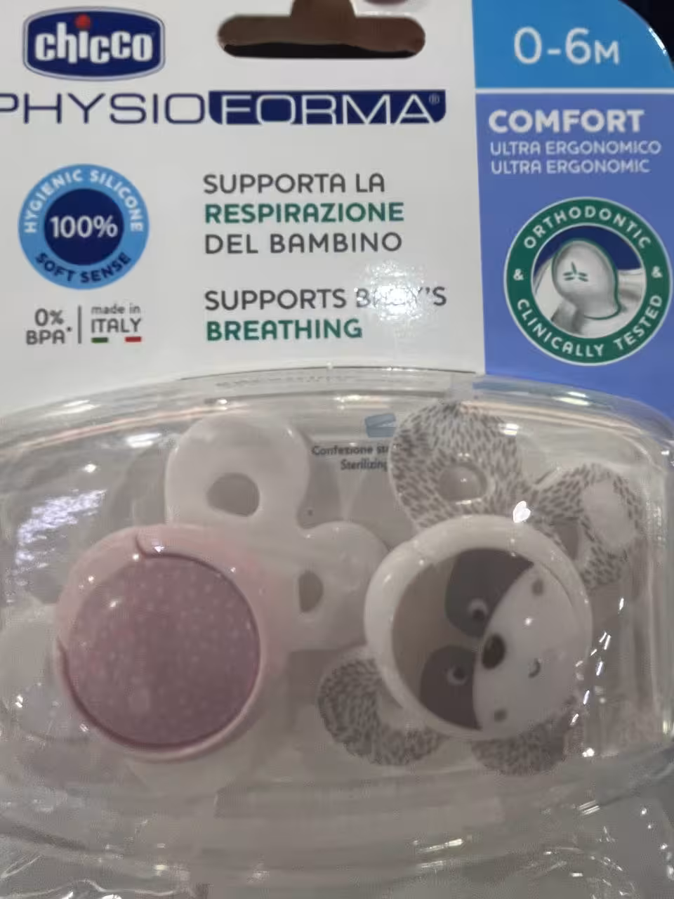 پستانک دو عددی کامفورت چیکو 0-6 ماه طرح خرس و خالخال صورتی