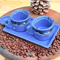 سرویس قهوه خوری دو نفره آسمان آبی