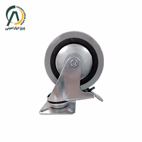 چرخ فروشگاهی H گردان ترمزدار قطر 125 میلی متر