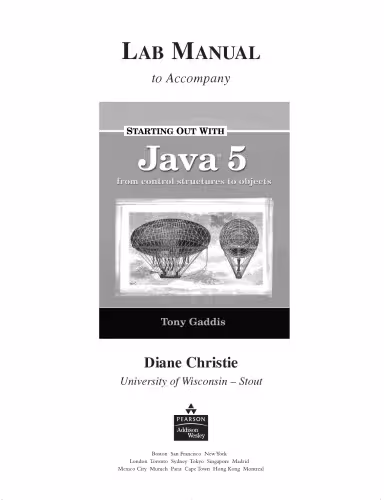 خرید و دانلود نسخه کامل کتاب Starting Out with Java 5: Lab Manual to Accompany 'Starting out with Java 5'
