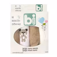 حوله دست وصورت نوزاد برند بی بیبی طرح کرم خرسی Bi Baby