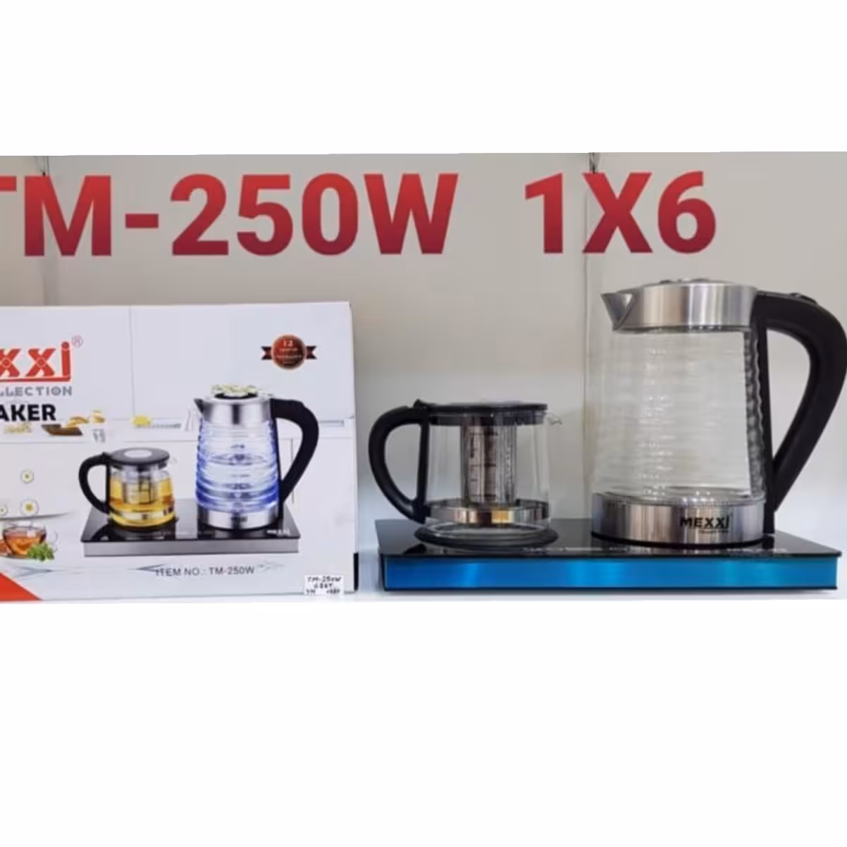 چای ساز  لمسی مکسی ،2 قلو ،مدل کنار همی ،دارای کتری پیکرس و قوری پیرکس ،تایمردار