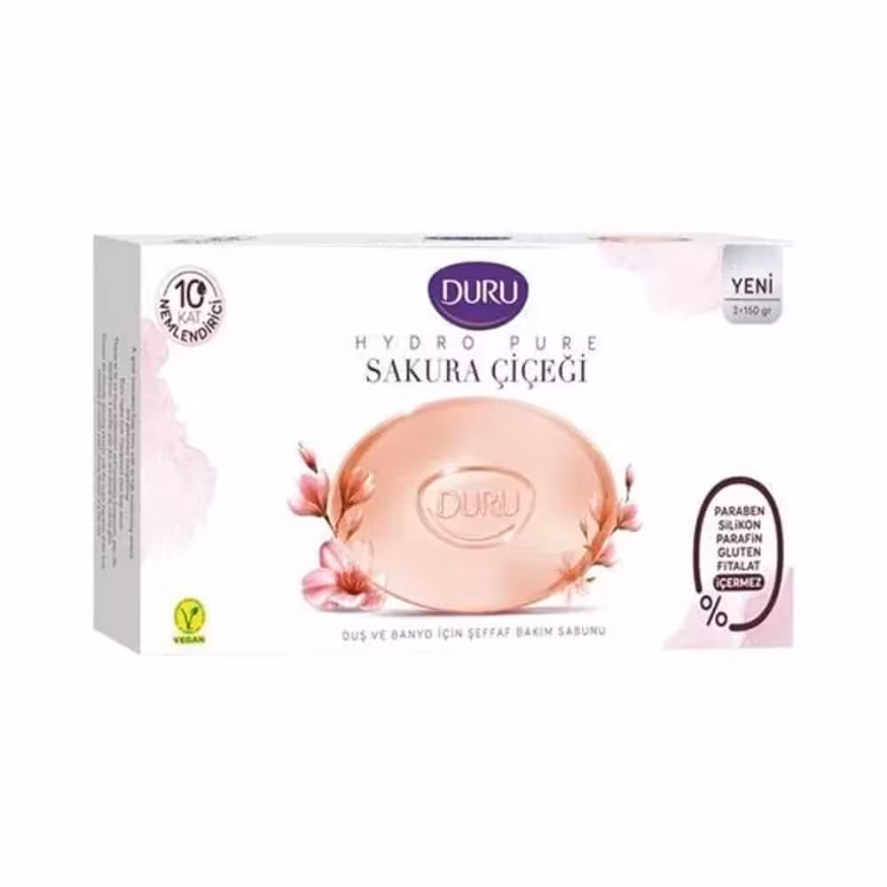 صابون آبرسان دورو میسلار DURU MICELLAR حاوی عصاره گل ساکورا بسته 3 عددی