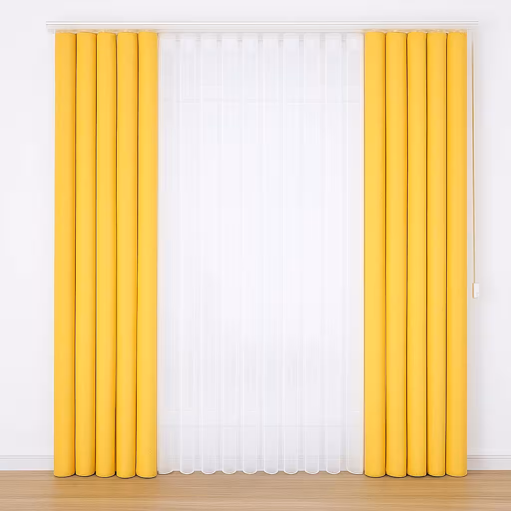 پرده ورتیکال زرد براق
