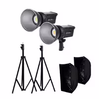 کیت تولید محتوا دو شاخه ویدئو لایت Sierra SR-0811 ، پایه نور 805 و سافت باکس پرتابل 60x90cm