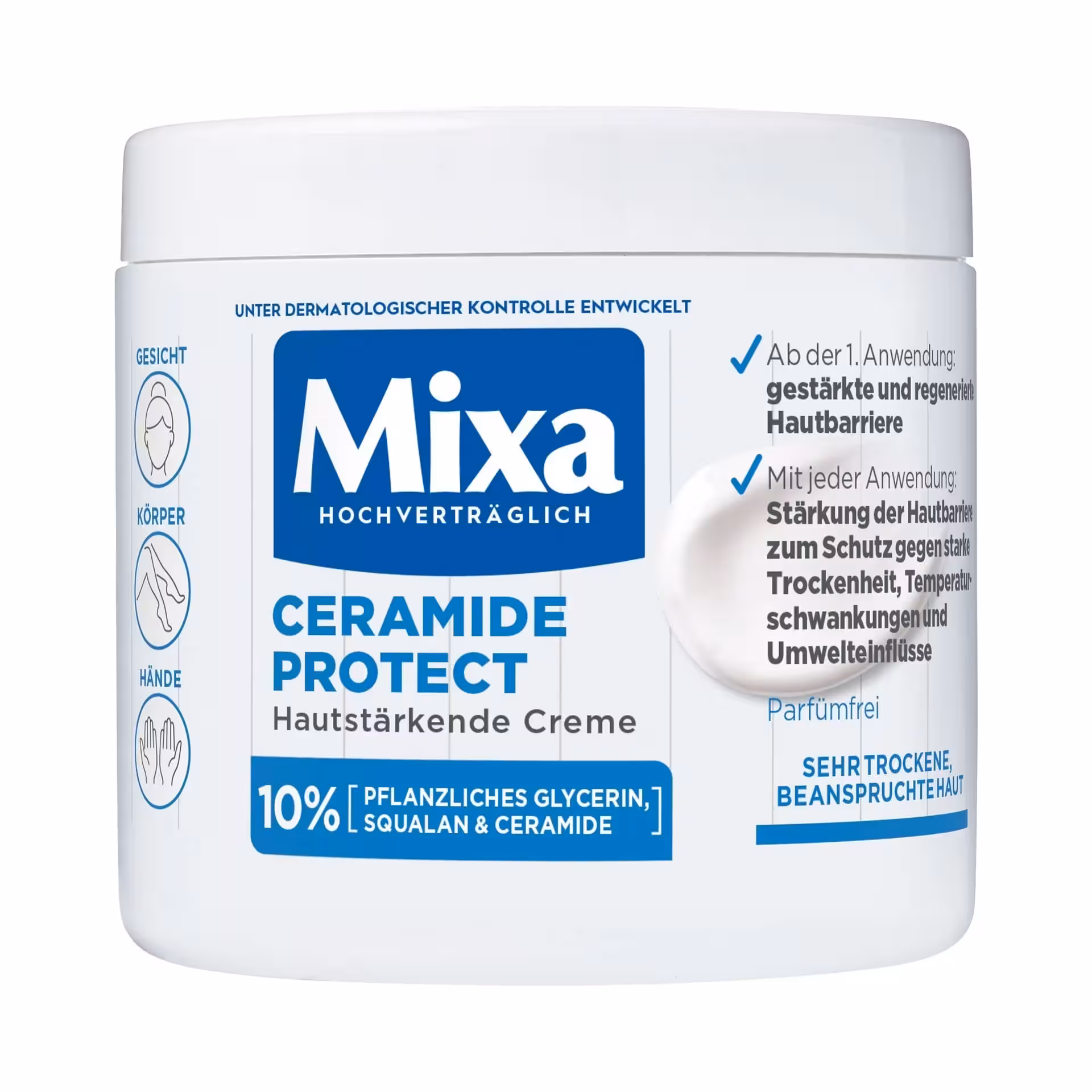 کرم تقویت کننده و رطوبت‌رسان میکسا Mixa حاوی سرامید حجم 400 میل