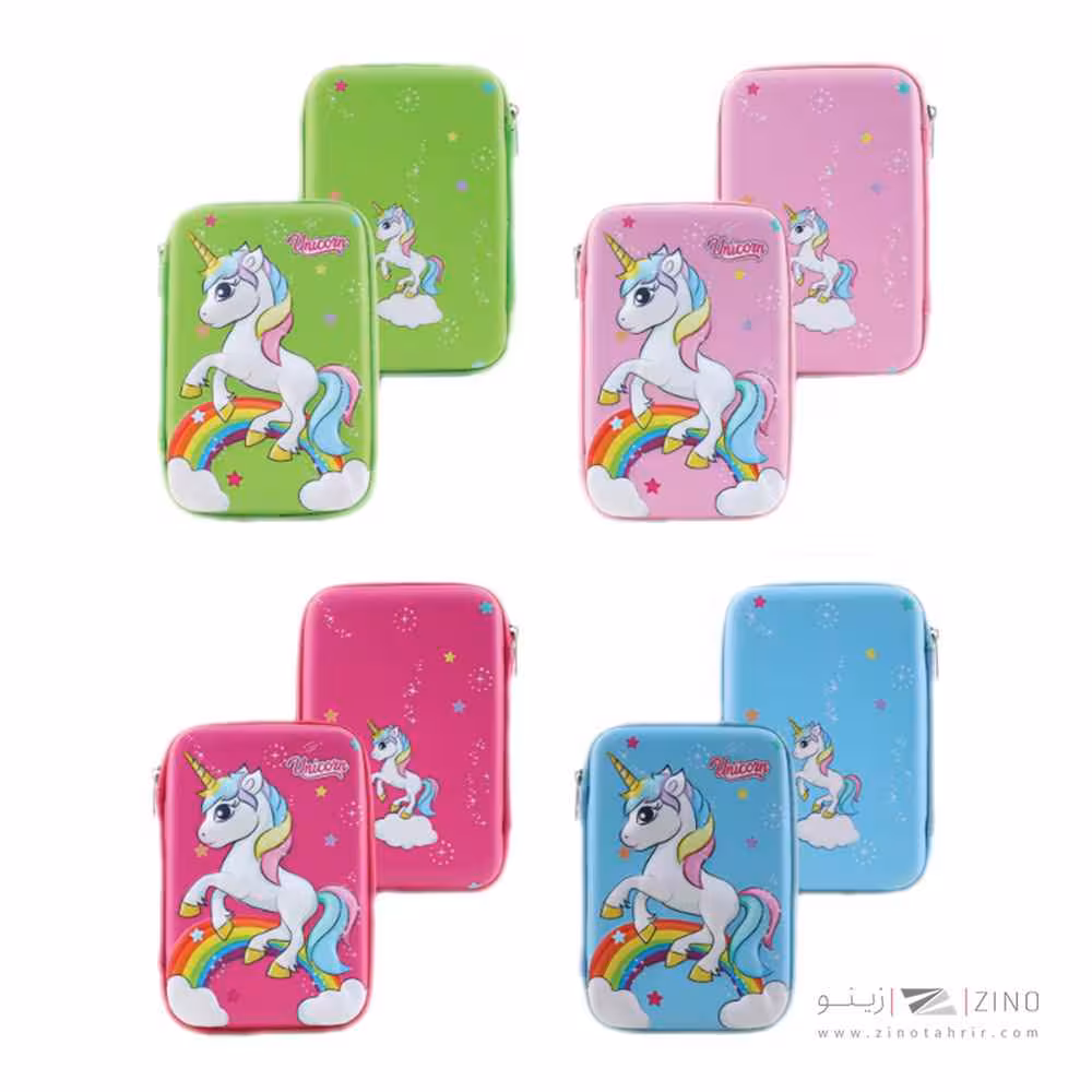 جامدادی تک زیپ هاردباکس برجسته تبلتی یونی کورن عرش کد250