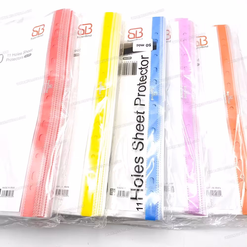 کاور A4 سوپربایند 50 میکرون لبه رنگی بسته 100 عددی