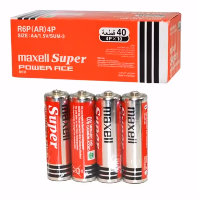 خرید باتری قلمی مکسل مدل MAXELL SUPER POWER ACE RED بسته 40 عددی