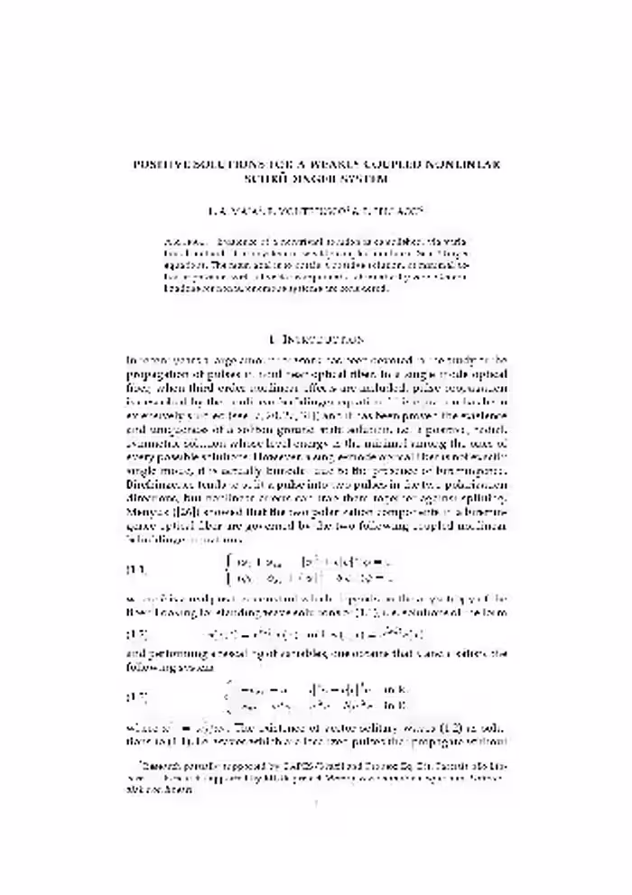 خرید و دانلود نسخه کامل کتاب Positive solutions for a weakly coupled nonlinear Schrodinger system