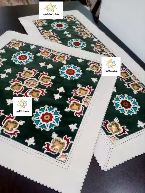 رومیزی سوخته کاری طرح سرامیکی کد 10199