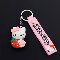 جاکلیدی آویز کیف سیلیکونی کیتی توت فرنگی 32774