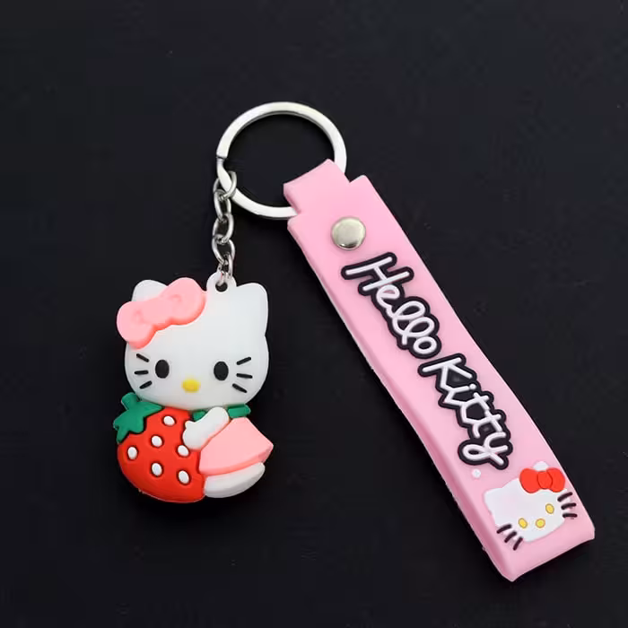 جاکلیدی آویز کیف سیلیکونی کیتی توت فرنگی 32774