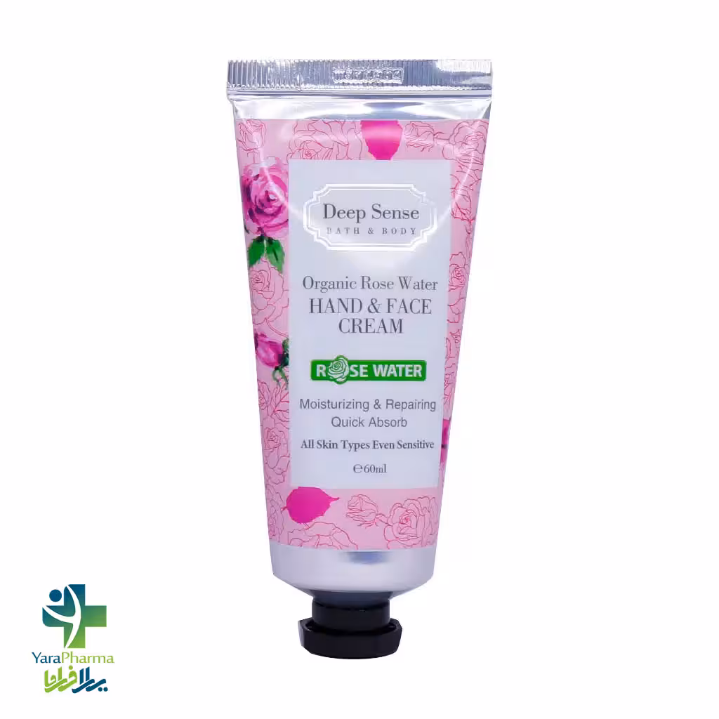 کرم مرطوب کننده دست و صورت گلاب دیپ سنس مناسب انواع پوست 60 میلی لیتر