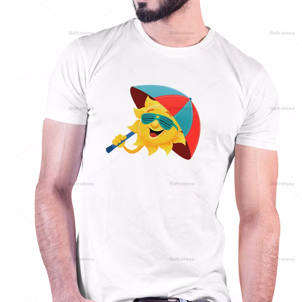 تیشرت با عکس خورشید با چتر کد 236
