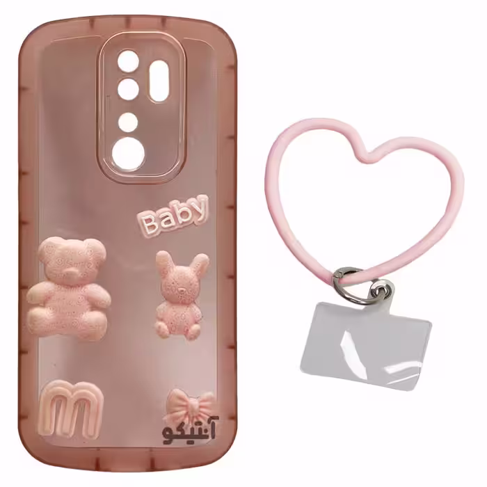 قاب Baby عروسکی برجسته النگویی مناسب برای Xiaomi Note8 Pro-گلبهی