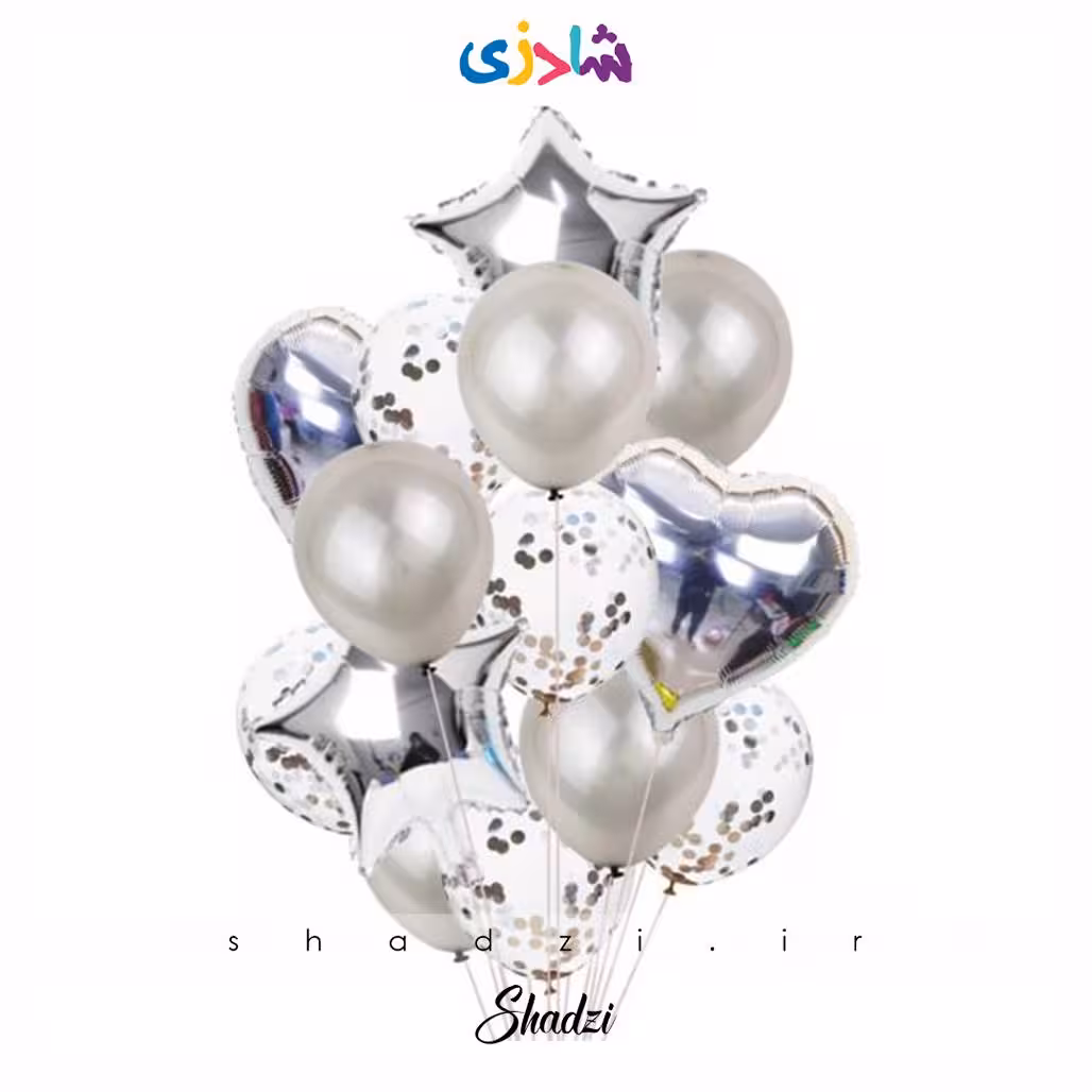 پک 14عددی بادکنک نقره ای