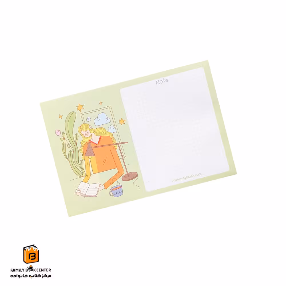 نوت پد A6 طرح کتابخوان مغازک (Maghazak)