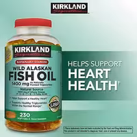 قرص فیش اویل آلاسکای وحشی کرکلند 230 عددی اصل | Kirkland Wild Alaskan Fish Oil 1400mg