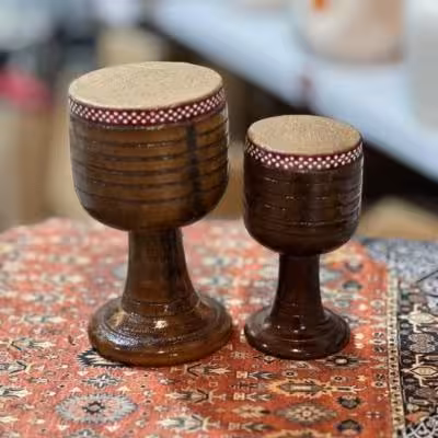 ساز تنبک کوچک و بزرگ مینیاتوری (جفتی)