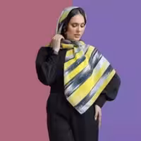 روسری لیمویی دور دوخت
