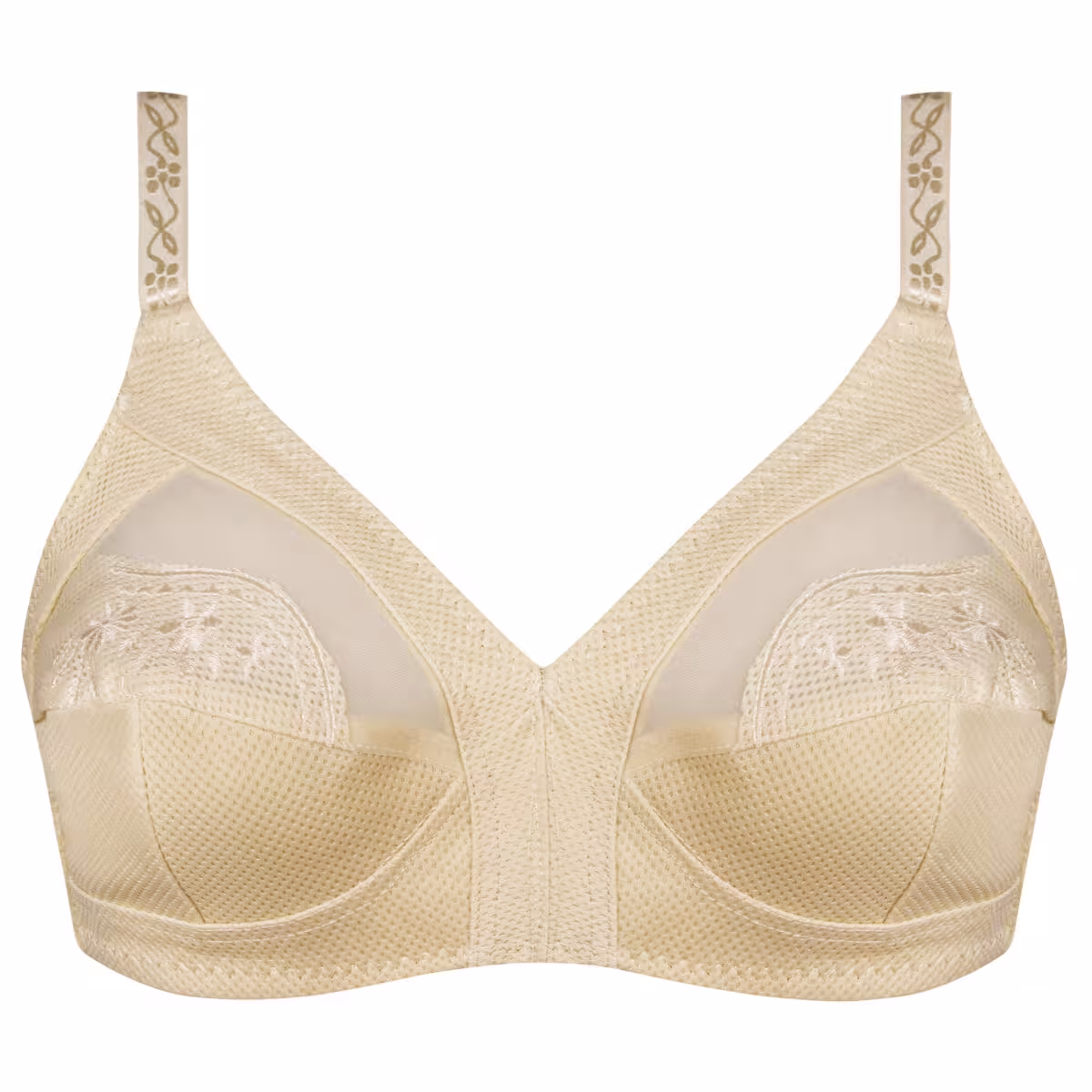 سوتین زنانه بدون فنر سوزنی کرم کد 5056