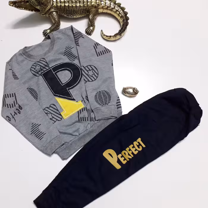 بلوز و شلوار p 45 بلوز طوسی شلوار سورمه ای