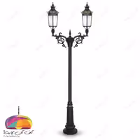 چراغ پارکی دوشعله مدل امپراطور شاخه پیچک پایه نارون شب تاب
