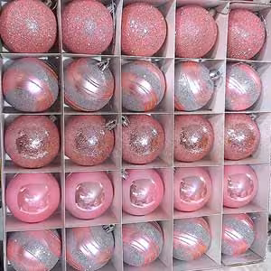 خرید گوی کریسمس صورتی 25 عددی قطر 7 سانت