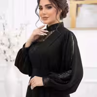 پیراهن مهمانی زنانه کرپ مدل پیراهن بسیار زیبای مجلسی مشکی حریر پولکی گلدوزی سایز بزرگ گلنار