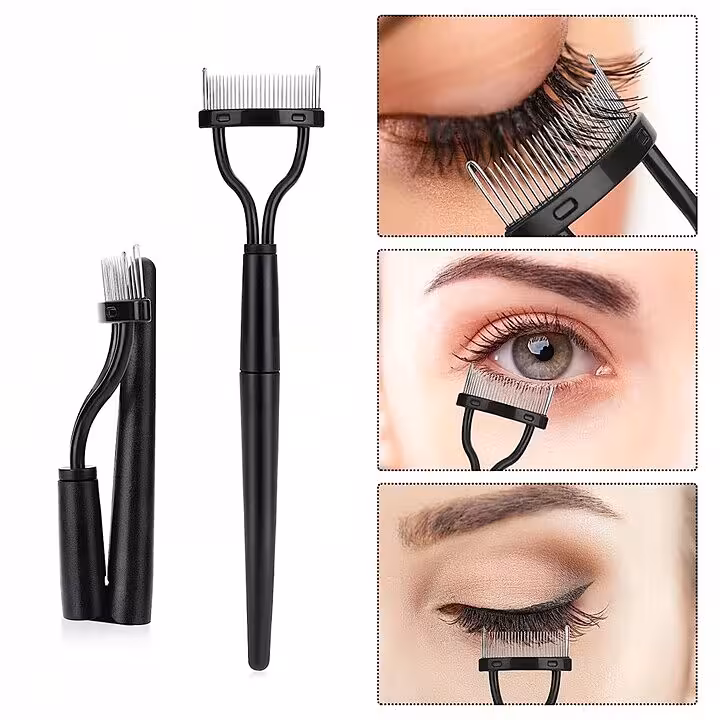 شانه مژه فلزی  مدل تاشو