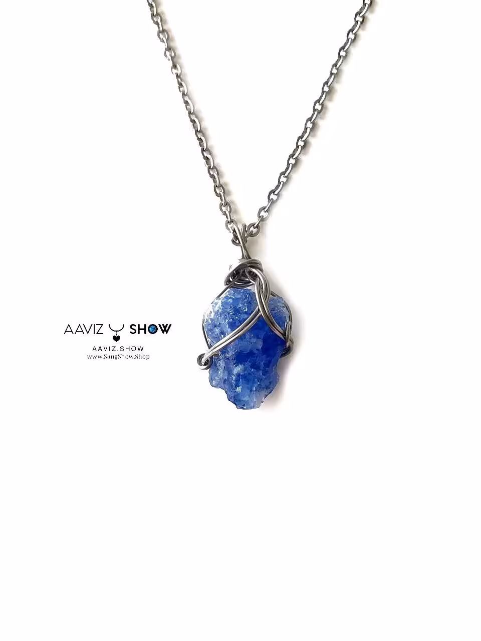 گردنبند سنگ ابسیدین اصل نمونه زیبا و راف A1183