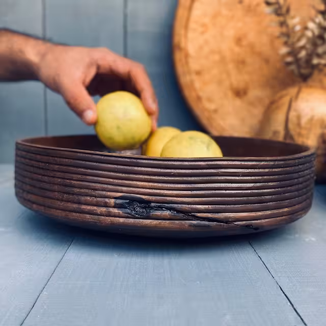 ظرف چوبی پذیرایی گردو کد 010019