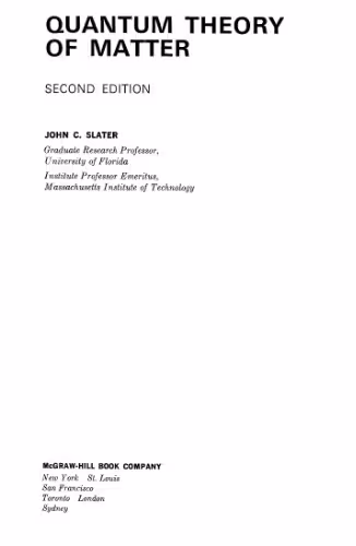 خرید و دانلود نسخه کامل کتاب Quantum Theory Of Matter