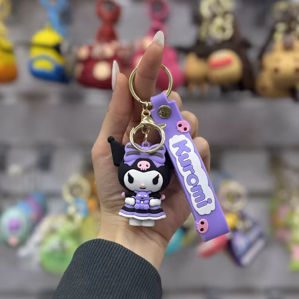 جاکلیدی سیلیکونی کرومی پاپیون بنفش