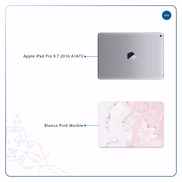 برچسب پوششی ماهوت مدل Blanco-Pink-Marble مناسب برای تبلت اپل iPad Pro 9.7 2016 A1673