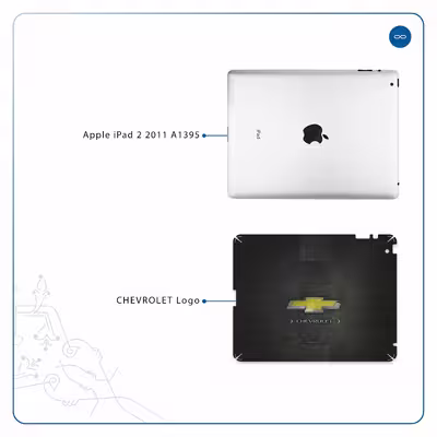 برچسب پوششی ماهوت مدل CHEVROLET-Logo مناسب برای تبلت اپل iPad 2 2011 A1395